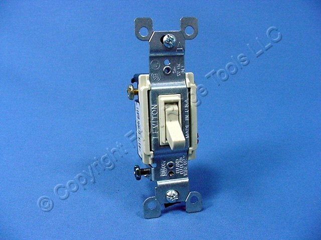 Leviton 1453-2I Ivory 3-Way Toggle Wall Light Switch Residential 15A 120V Bulk