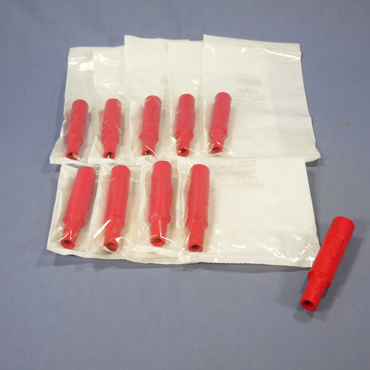 10 Leviton Red Cam-Type Plug Insulating Sleeves Male ECT 15 Series 15SDM-48R