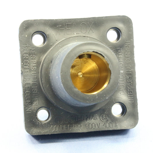 Leviton 16R24-12E Black 400A Female Threaded Cam Plug Panel Receptacle 16 Series