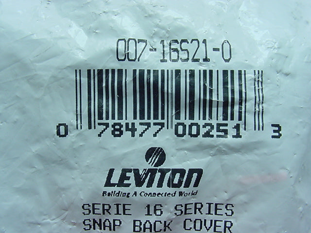 Leviton Orange Panel Plug Outlet Receptacle Snap Cover 16Series 16S21-O
