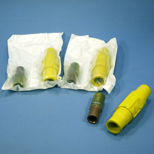3 Leviton Yellow Female Cam Plugs 17 Series 350-500MCM Crimped 690A 600V 17V25-Y