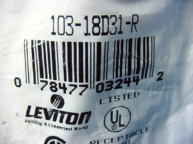 Leviton Red 18 Series Detachable Female Cam Plug Set Screw 235A 600V 18D31-R