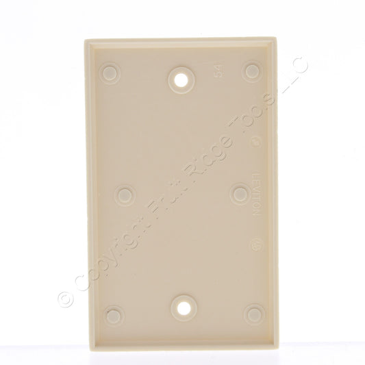 Leviton 1911V Ivory Unbreakable Nylon Single Gang Standard Blank Wallplate Cover