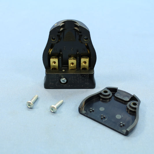 Leviton Black Stage Pin Female Connect Crimp Terminal Grounding 20A 125V 20FC-E