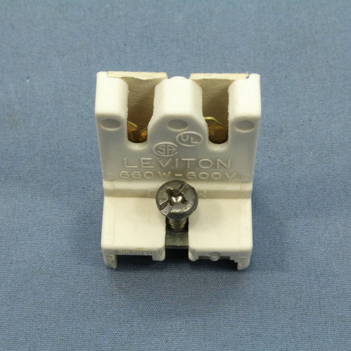 Leviton 23451-ONX Panel Mount Fluorescent Lampholder Socket Bi-Pin w/ Nut Screw
