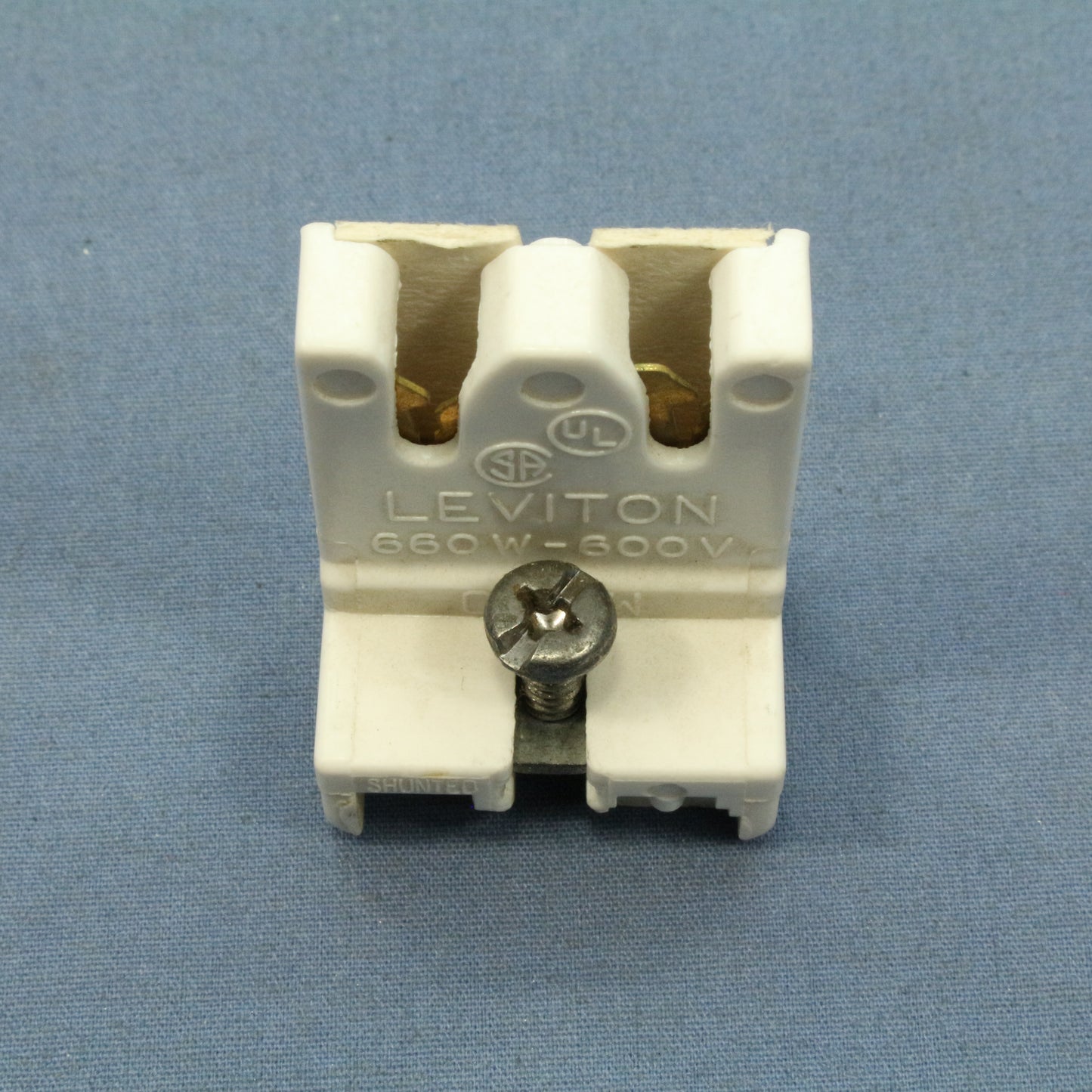 Leviton 23451-ONX Panel Mount Fluorescent Lampholder Socket Bi-Pin w/ Nut Screw