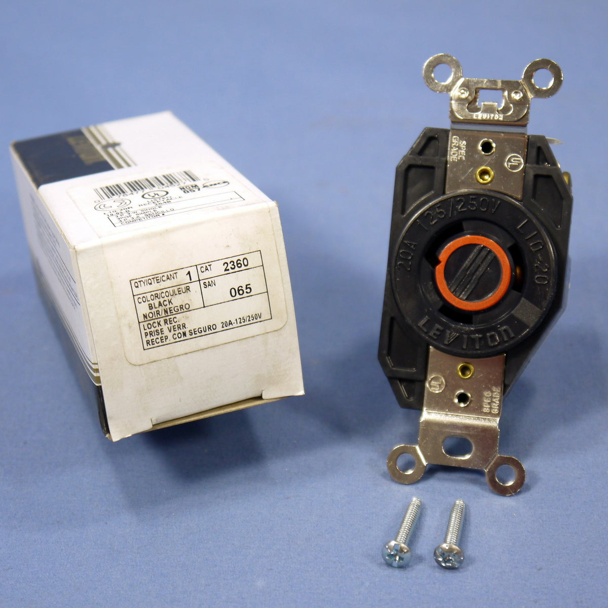 Leviton Turn Locking L10-20R Receptacle Twist Outlet 20A 125/250V 2360-065 Boxed