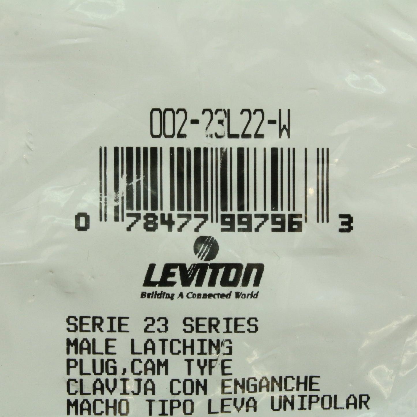 Leviton White 23L22-W 23 Series Male Latching CamType Connector Plug 690A 600V