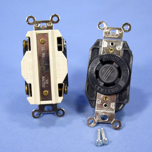 10 Leviton Locking V0 Outlet Receptacles Nema L20-20R 20A 347/600V 3�Y 2460-065