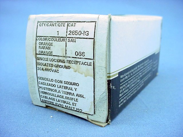 Leviton L9-30R Isolated Gnd Locking Receptacle Outlet 30A 600V 2650-IG-066 Boxed