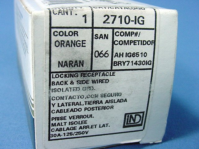 Leviton L14-30 Iso Ground Locking Receptacle Outlet 125/250V 30A 2710-IG Boxed