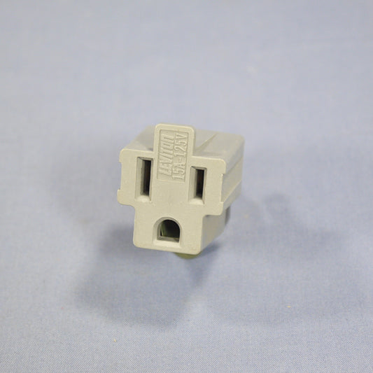 Leviton #274 Gray 15A 3-Prong Polarized Plug Outlet Adapter 5-15R Bulk Grounded