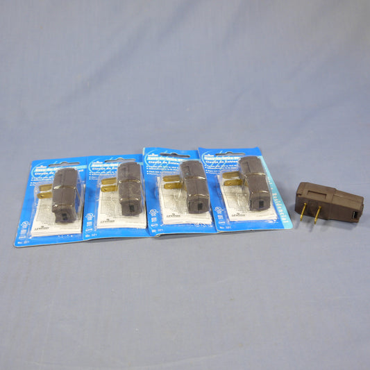 5 Leviton Brown Side Mount Easy-Wire Angle Plugs 15A 1-15P Non-Polarized 321
