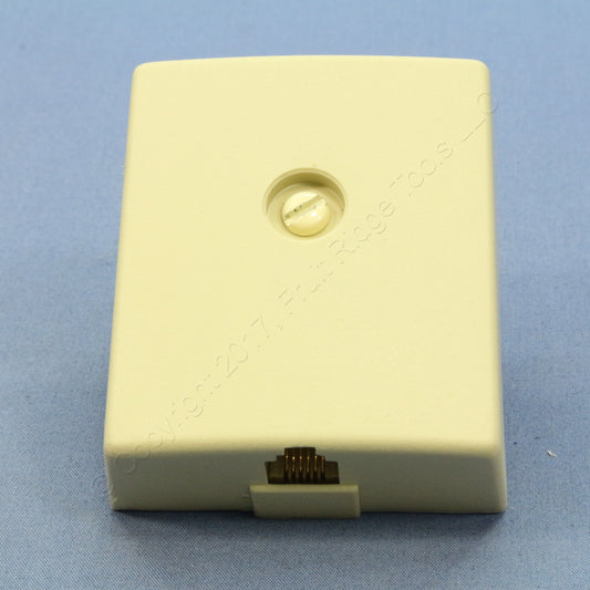 5 Leviton Ivory Telephone Surface Mount Jacks Modular Phone Type 625C 6P6C 40236