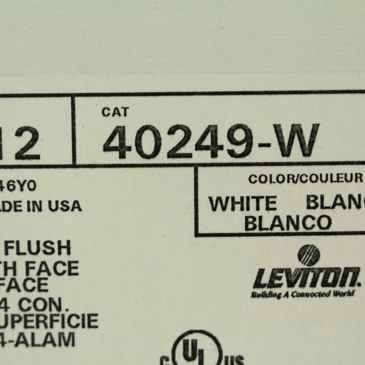 10 Leviton White Phone Jack Flush Wallplates 4-Wire Telephone Type 625B4 40249-W