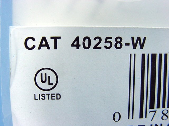 Leviton 40258-W White Telephone Coax Cable CATV Video Jack Wallplate Type 625D