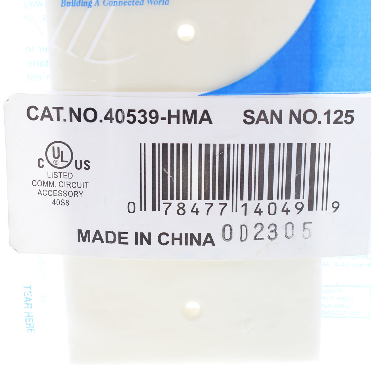 Leviton 40539-HMA Almond Midway 1-Gang Video Jack Hexagonal Opening Wallplate