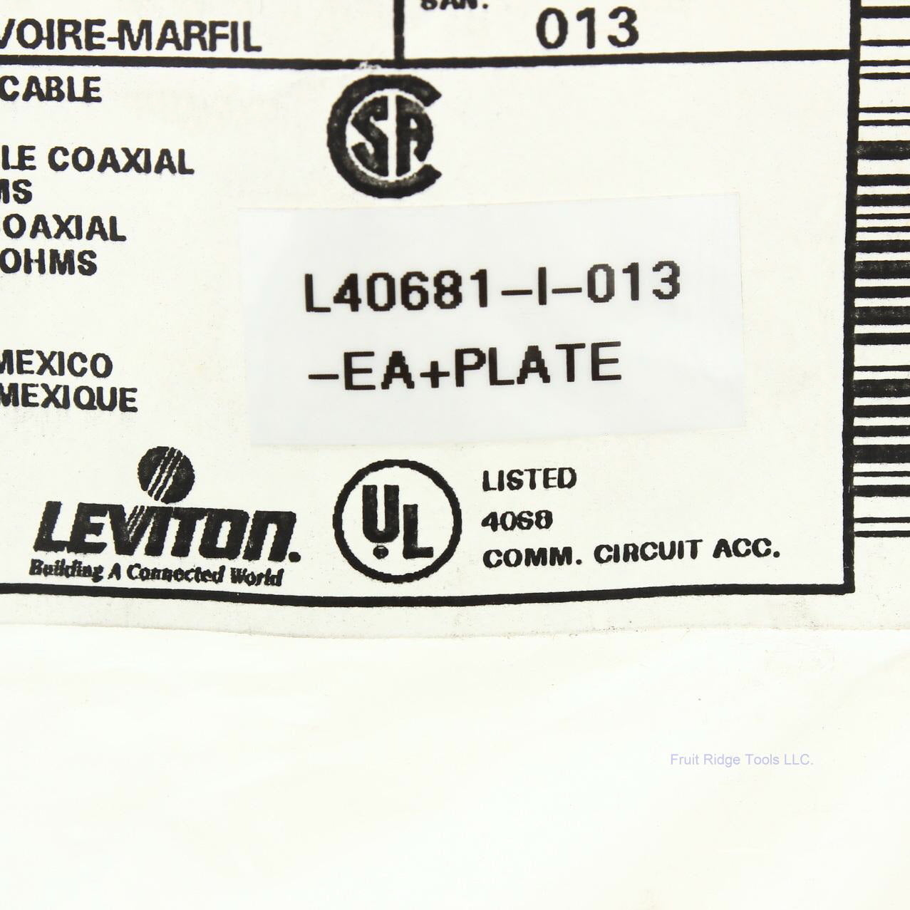 Leviton 40681-I Ivory Coaxial F-Type Connector Cable CATV Wallplate Video Jack