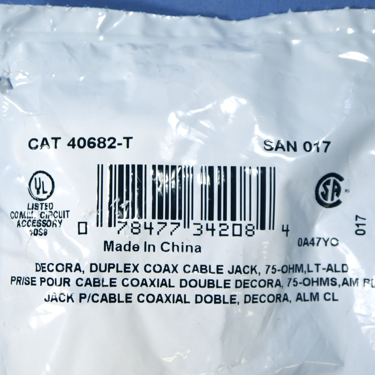 Leviton Lt Almond Decora Dual CATV Coaxial Cable Jack Wall Plates Duplex 40682-T