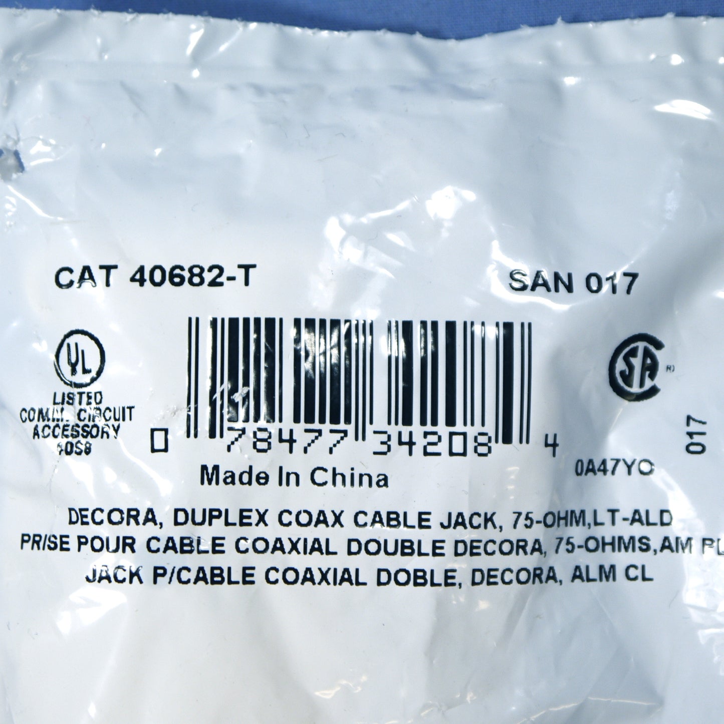 Leviton Lt Almond Decora Dual CATV Coaxial Cable Jack Wall Plates Duplex 40682-T