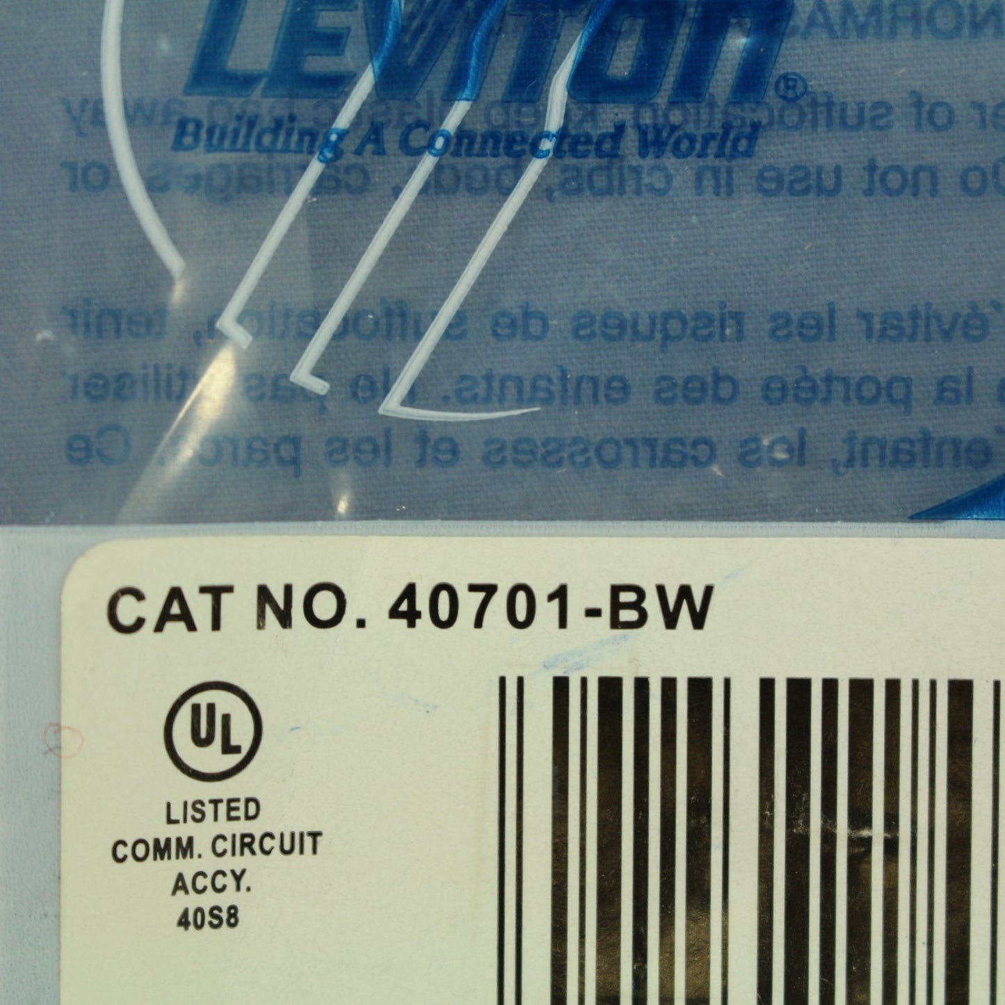 Leviton 40701-BW White 1-Gang Residential Quickport 1-Port Data Wallplate Cover