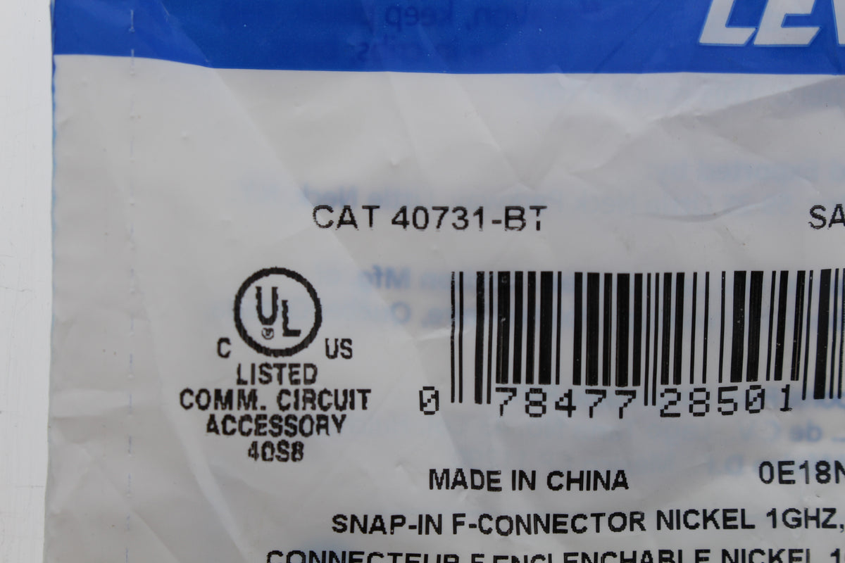Leviton Light Almond Quickport F-Type Coax Connector Jack 40731-BT Blue Center