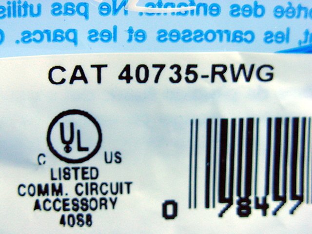 Leviton 40735-RWG Gray Quickport RCA Stereo Audio Jack White Stripe Barrel Cat 6