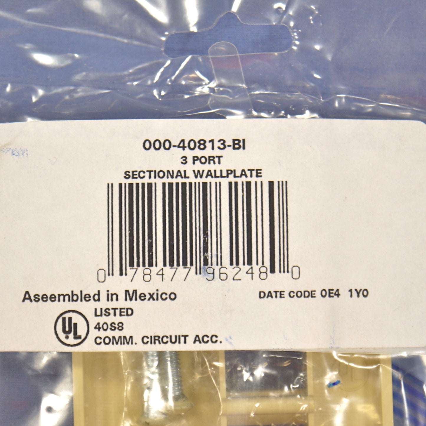 Leviton 40813-I Ivory 3-Port Quickport End Sectional Plastic Wallplates 30-pack