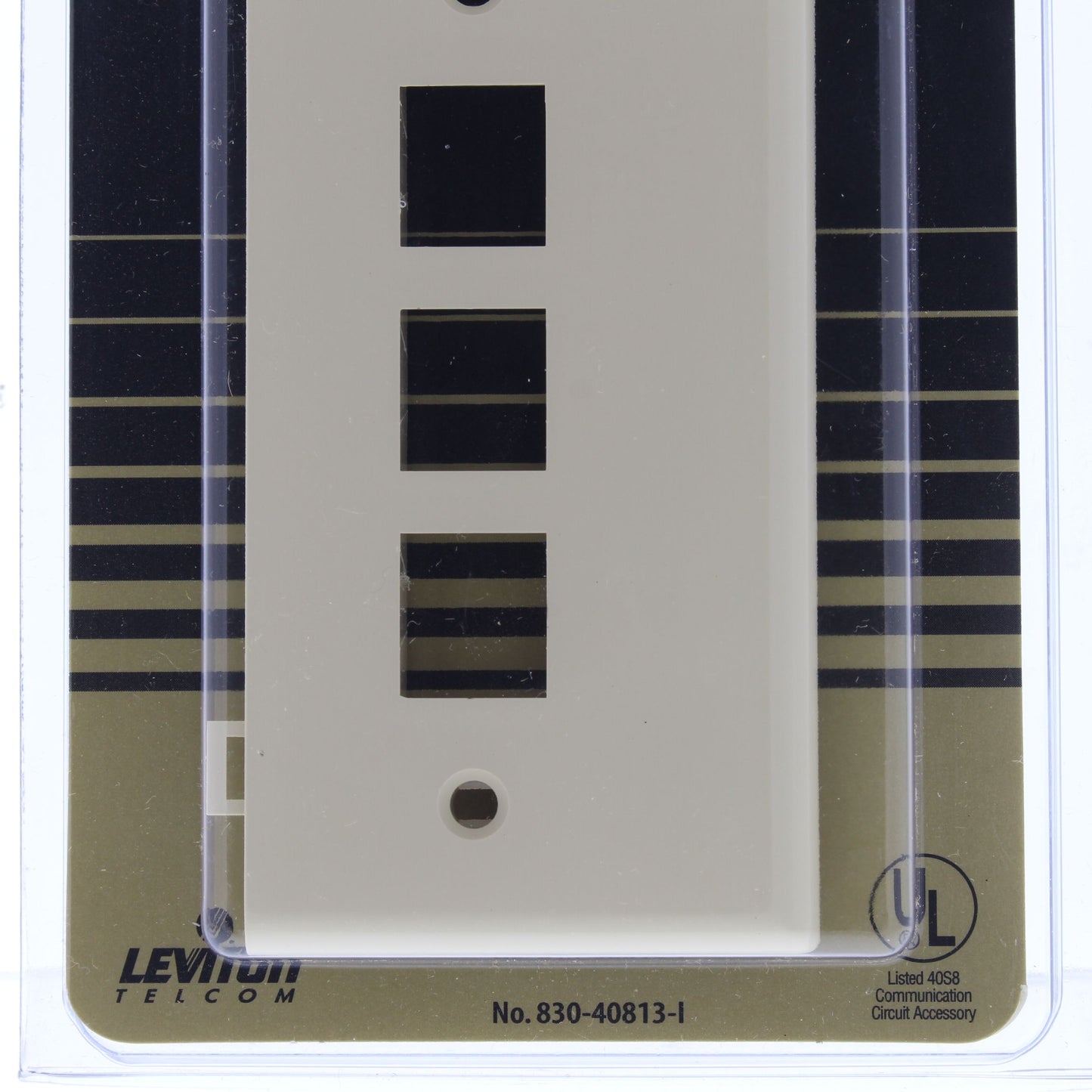 Leviton 40813-I Ivory Quickport 3-Port End Section Sectional Wallplate Cover