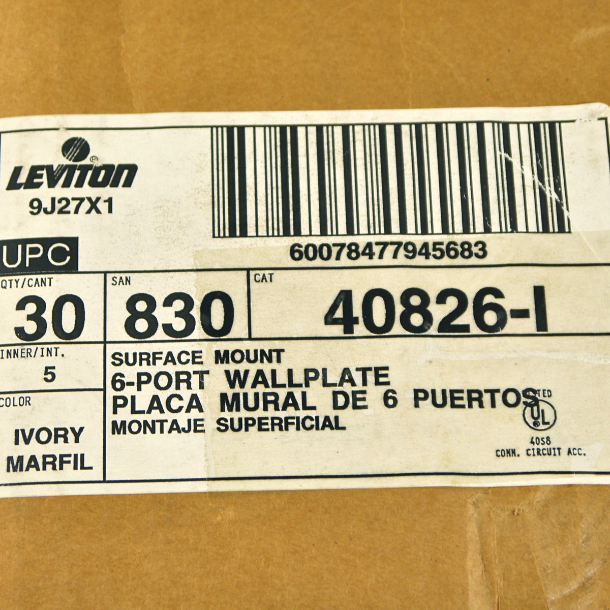 30 Leviton 6-Port Ivory Surface Mount Quickport Wallplate Module Boxes 40826-I