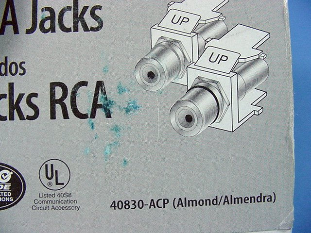 10 Pair Leviton Almond Quickport RCA Jacks Gold Stereo Black Red Stripe 40830-A