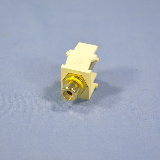 Leviton 40830-BIY Quickport RCA Video Gold Jack with Yellow Stripe