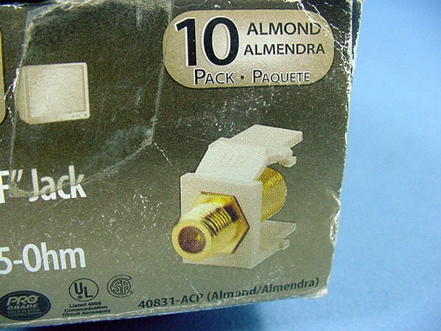 10 Leviton Almond Quickport Gold Coaxial Cable Connector Jacks Coax 40831-BA