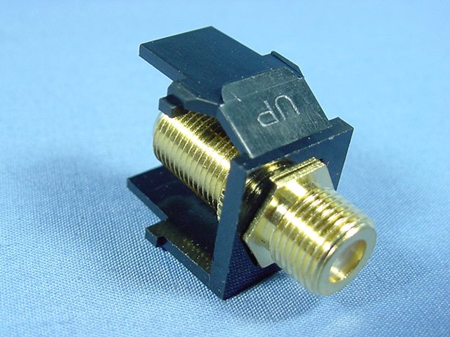 Leviton 40831-BE Black Snap-In Quickport Coaxial Cable Connector Jacks 50-Pack