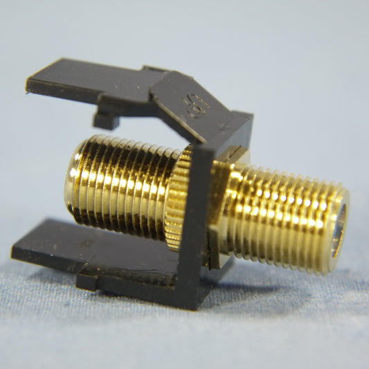 Leviton 40831-E Black Quickport Gold Coax Cable Connector Jack Coax Blue Center