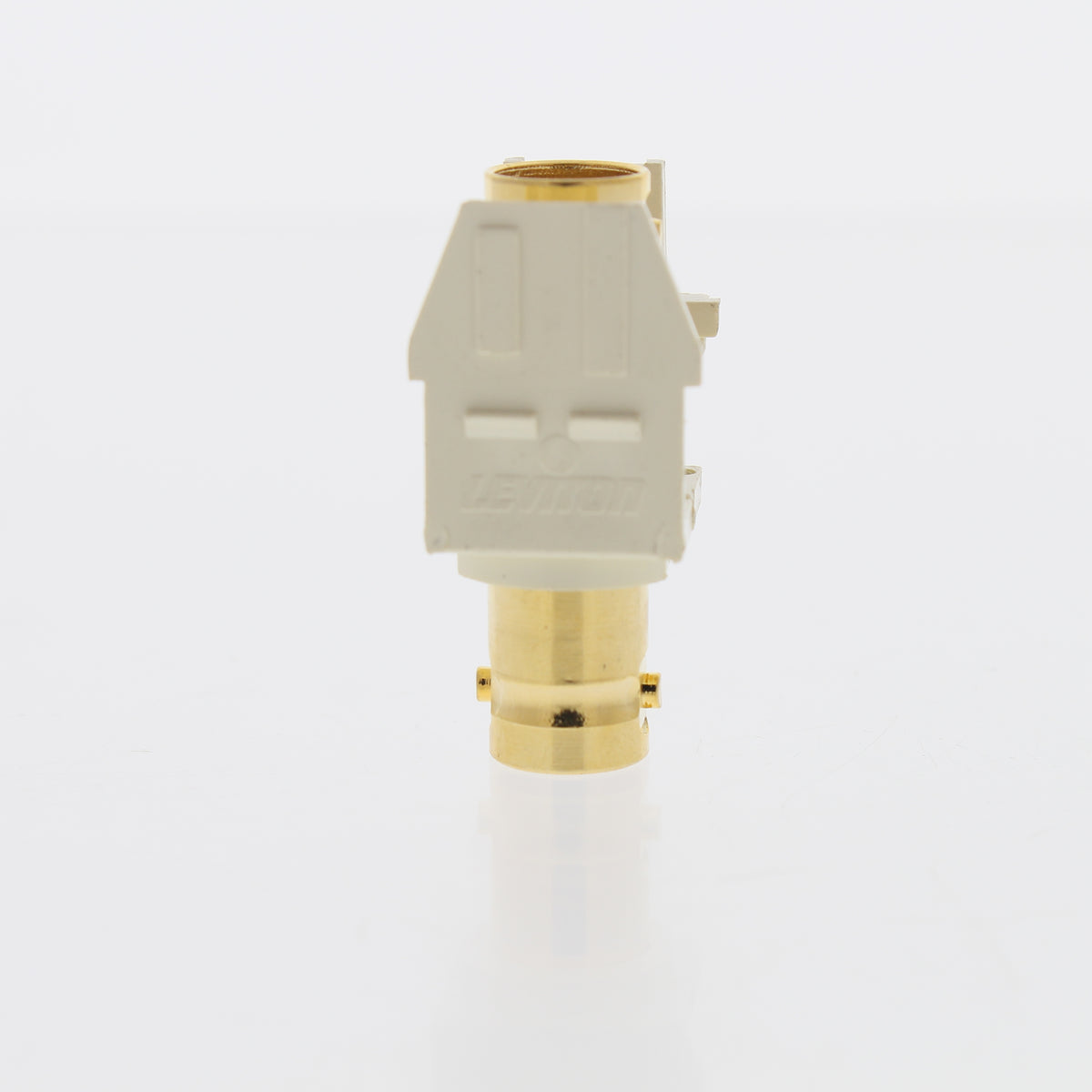 Leviton 40832-AR Almond Gold-Plated Quickport Feedthrough Female BNC 50 Ohm Jack