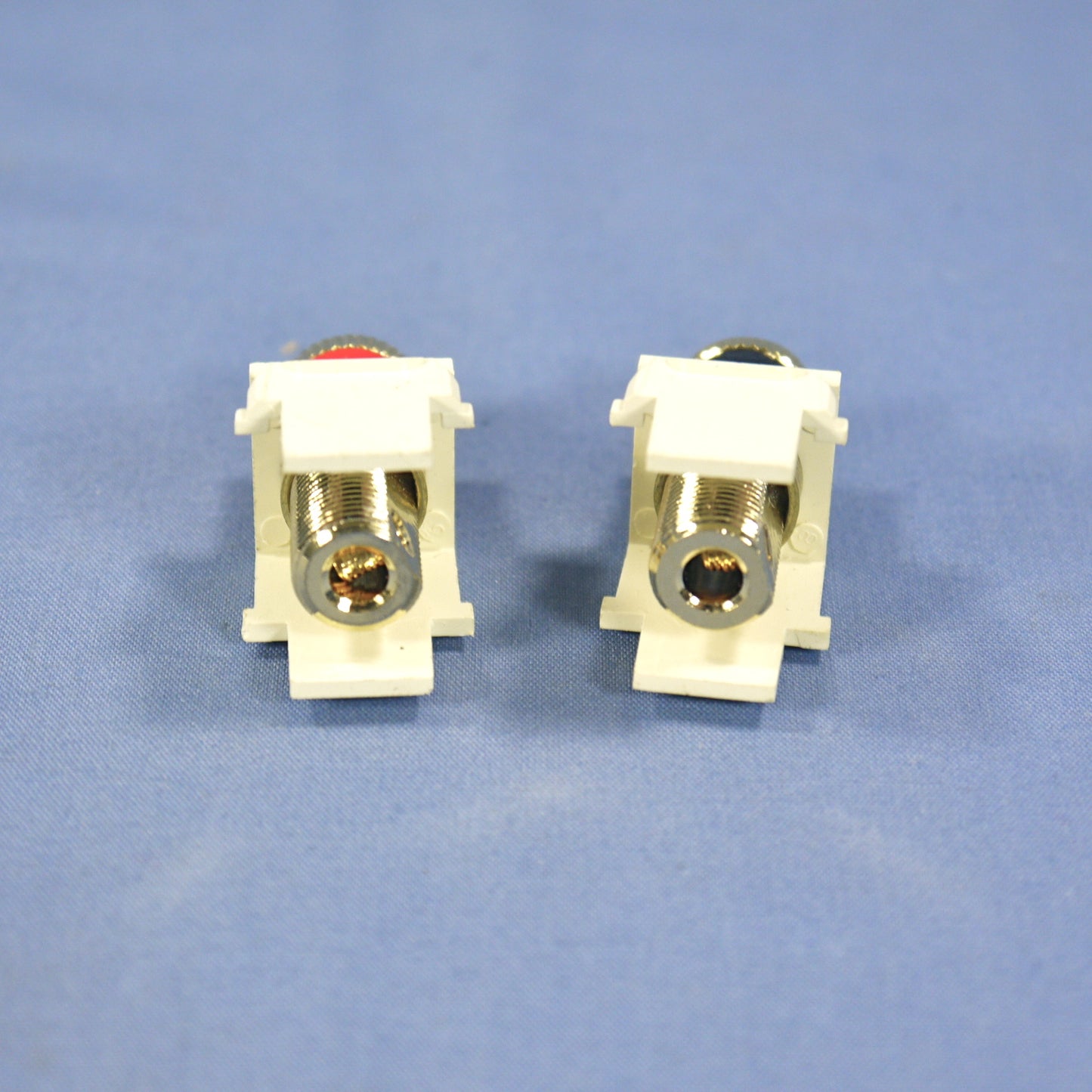 Pair Leviton Almond Quickport Stereo Audio Speaker Binding Post Jacks 40833-A