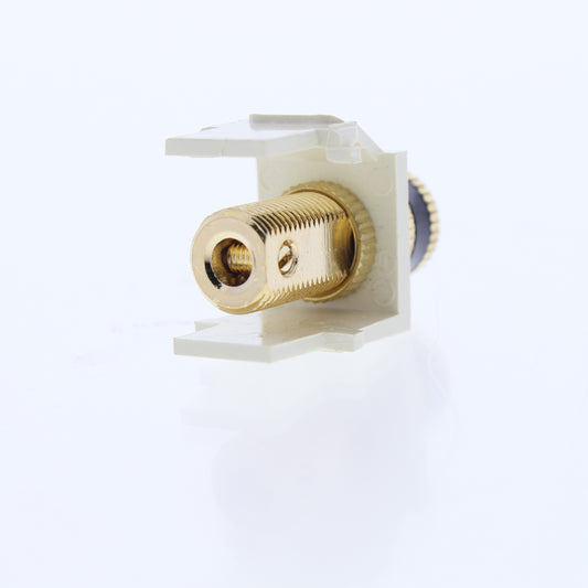 Leviton Almond Quickport Audio Speaker Binding Posts Black Stripe Gold 40833-BAE