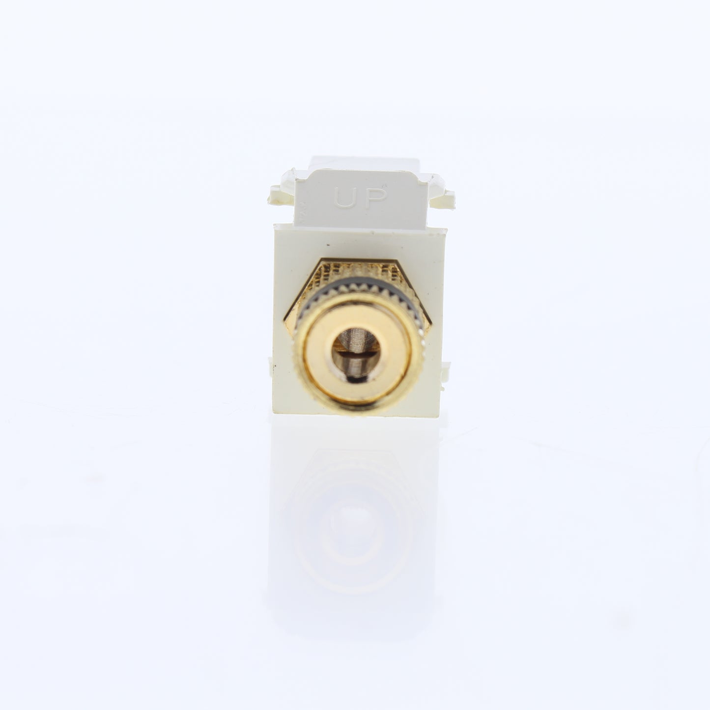 Leviton Almond Quickport Audio Speaker Binding Posts Black Stripe Gold 40833-BAE