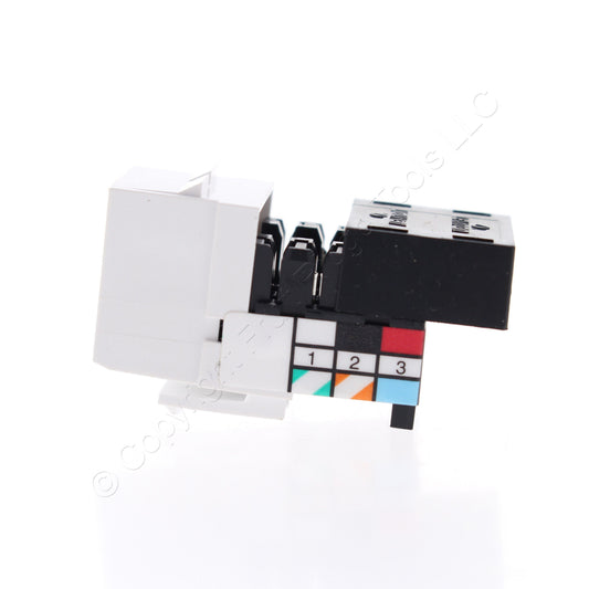 Leviton 40836-BW White Quick-port Voice Grade 6 Conductor Snap-In Jack