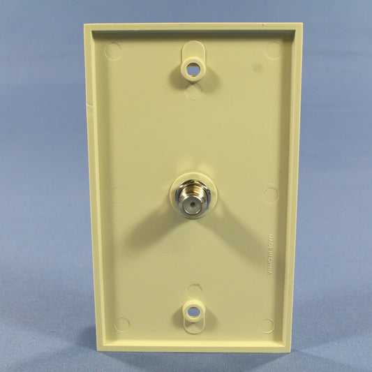 Leviton 40981-I Ivory Cable Jack Wallplate F-Type Coaxial Video Connector Cover