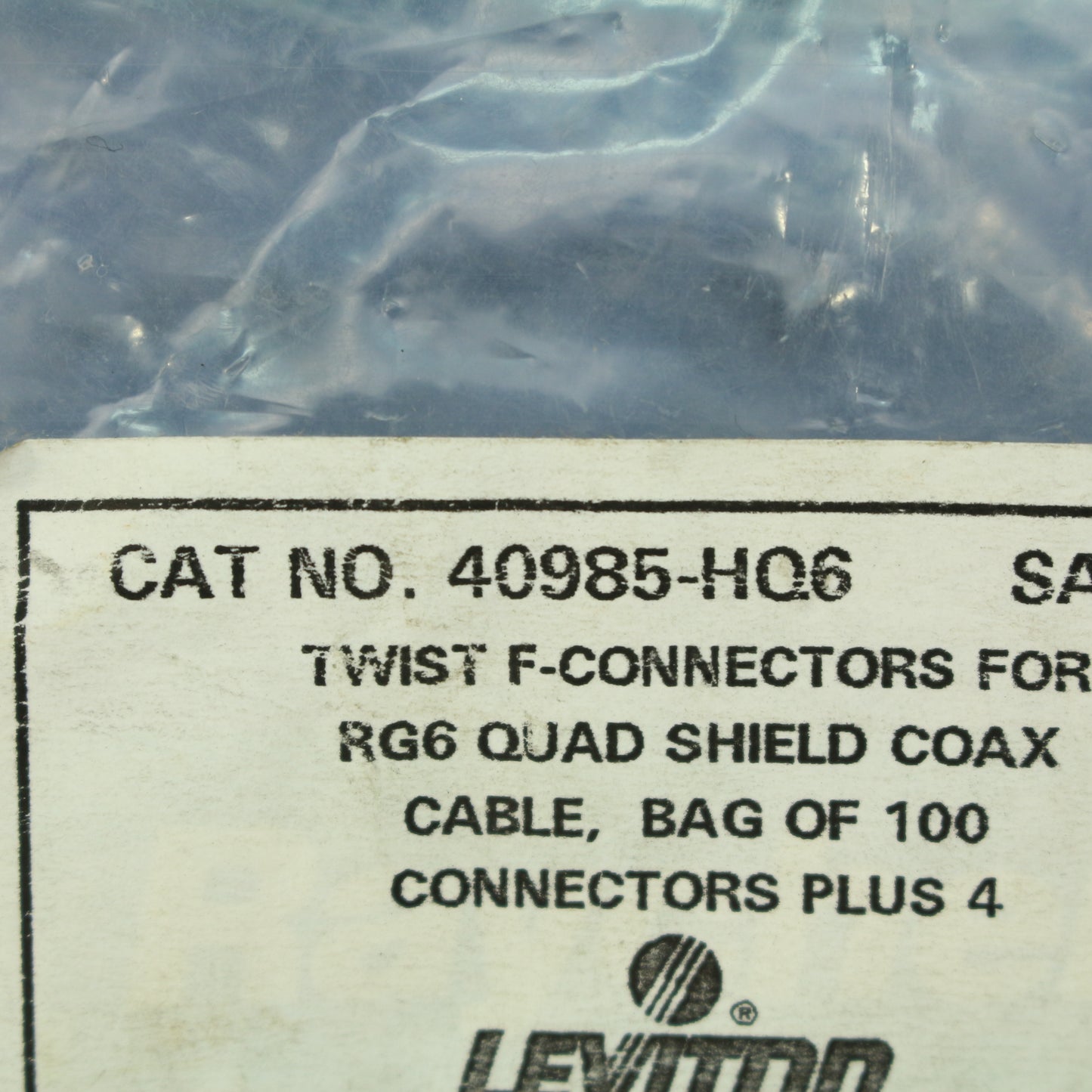 100 Leviton Twist-On RG6 Coaxial Cable Ends Connectors RG6 Quad Shield 40985-HQ6