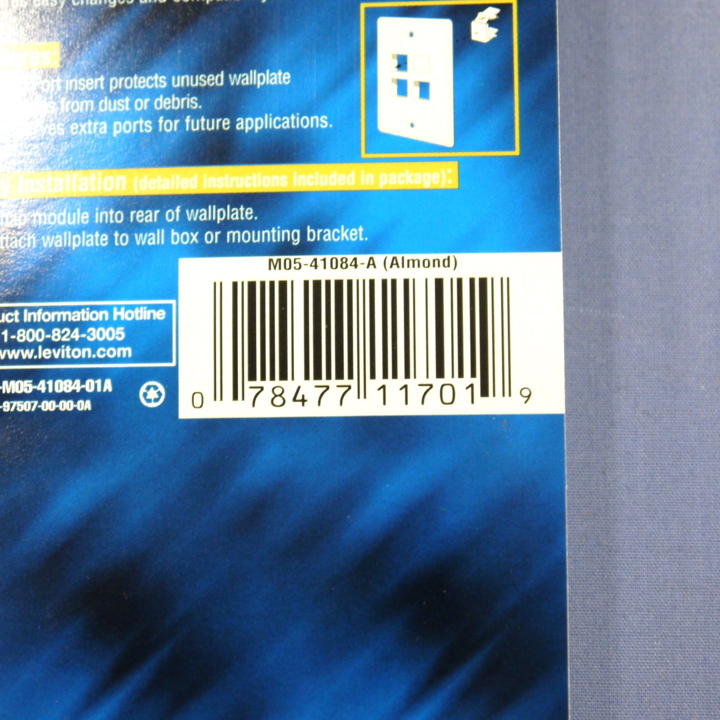20 Leviton Almond Quickport Snap-In Blank Filler Plate Inserts 41084-BAB 41084-A