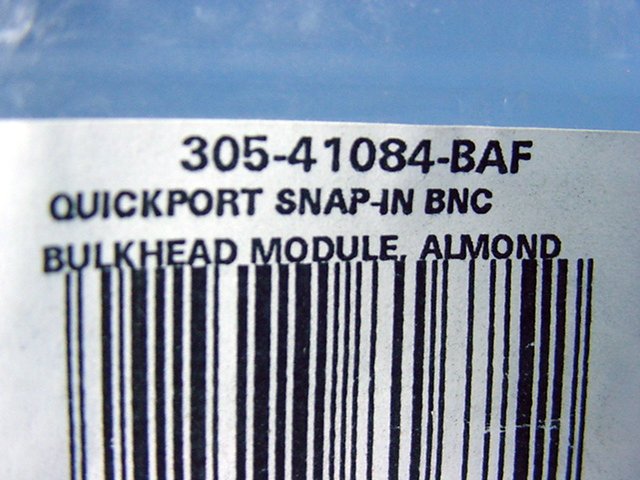 Leviton 41084-BAF Almond Quickport Female BNC Video Jack Fitting Nickel Plated