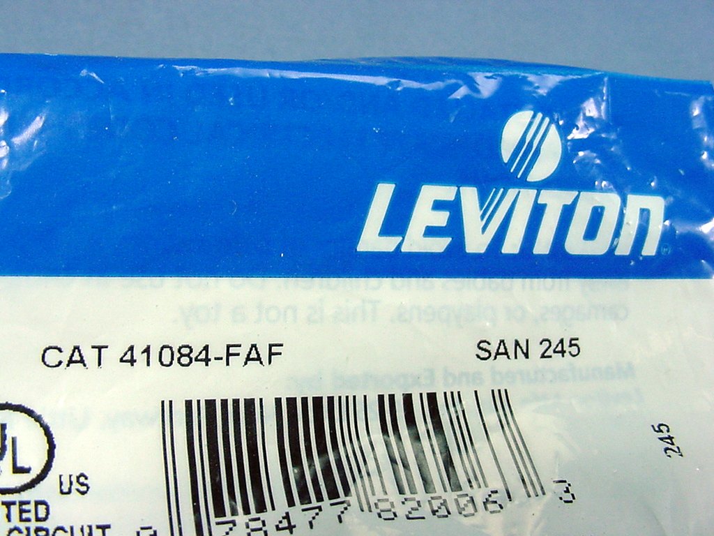 Leviton Almond Quickport F-Type Coaxial Cable Jack 75-Ohm Blue Center 41084-FAF