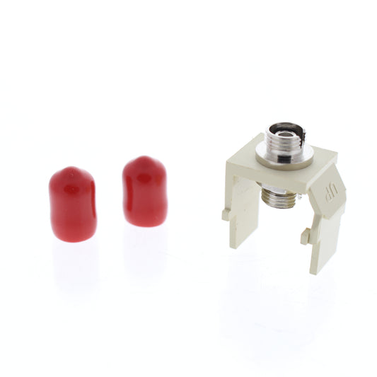 Leviton 41084-FIZ Ivory Quickport Snap-In Simplex FC Fiber Optic Jack Zirconia