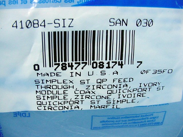 Leviton Ivory Quickport Fiber Optic ST Jack Connector Zirconia SM/MM 41084-SIZ