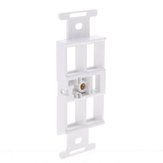 Leviton 41087-4W White Snap-In 4-Port Duplex Style 106 Insert Wallplate Cover