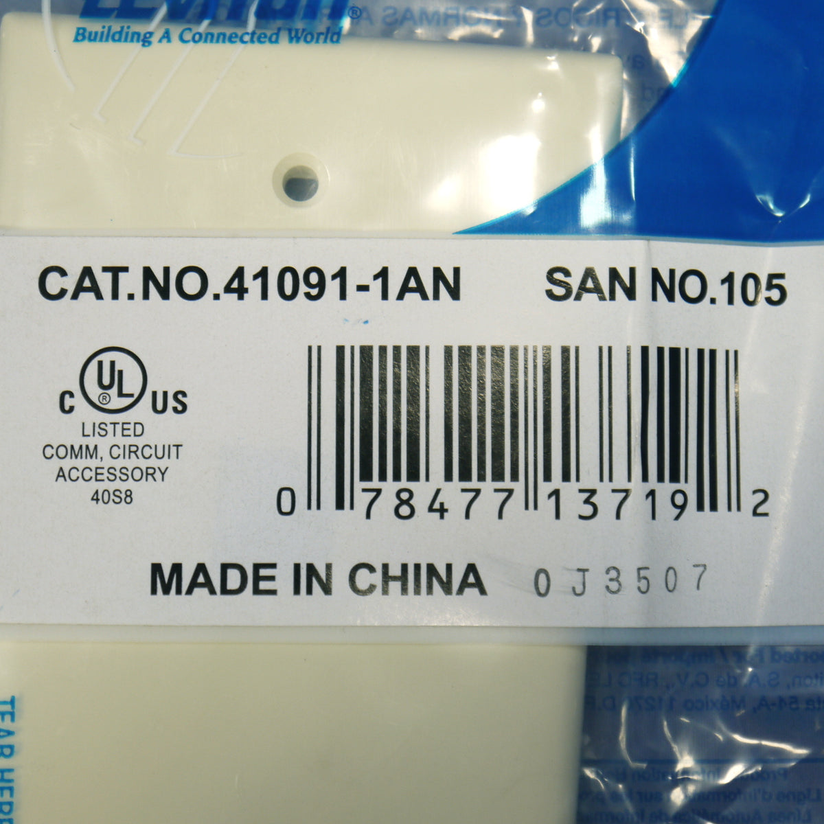 Leviton Almond Large Midway Quickport 1-Gang 1-Port Wallplate Cover 41091-1AN