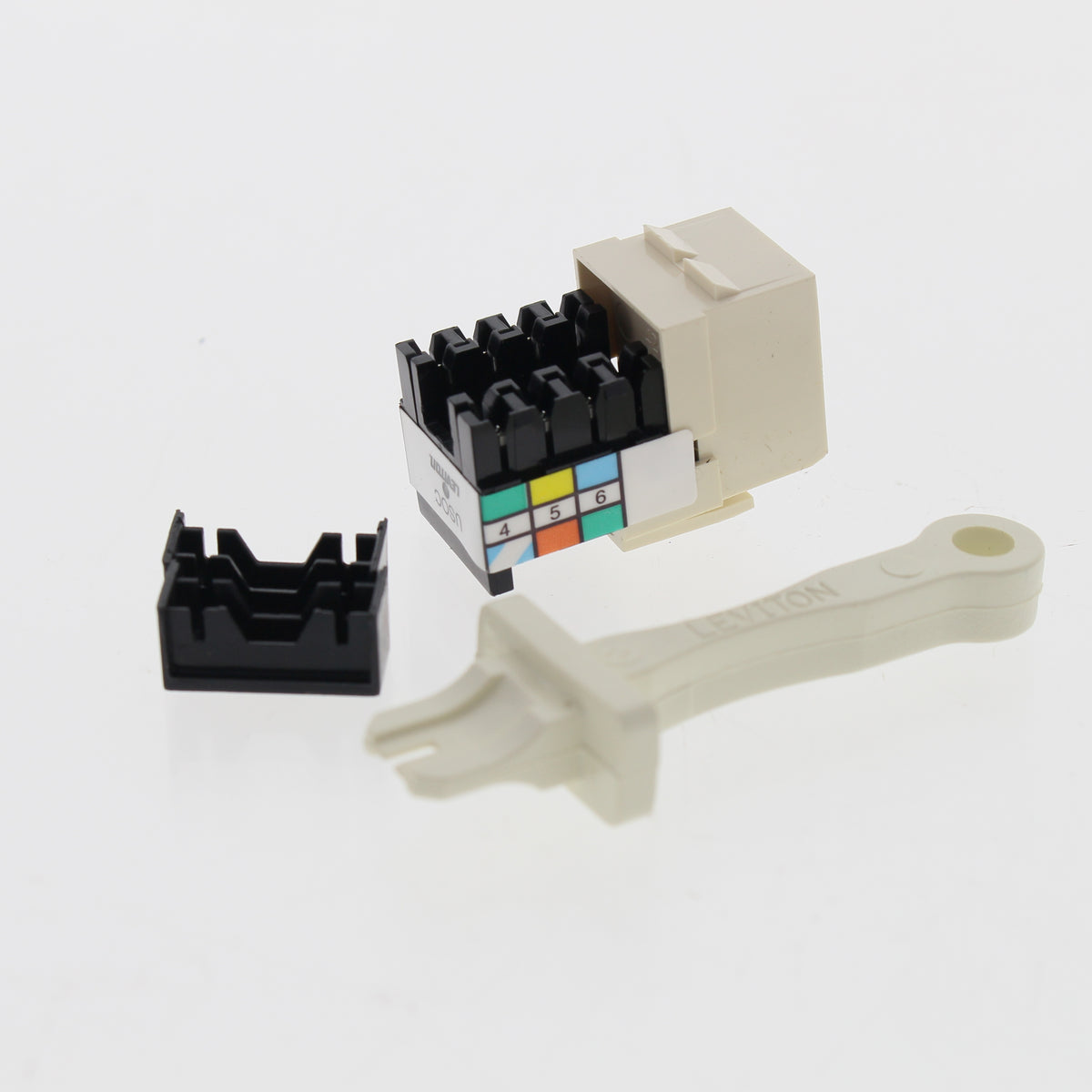 Leviton 41106-RA6 Voice Grade QuickPort Connector, Almond